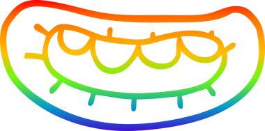 Gökkuşağı gradyan çizgi çizimi Bir insan tarafından çizilmiş bir çizgi ağız