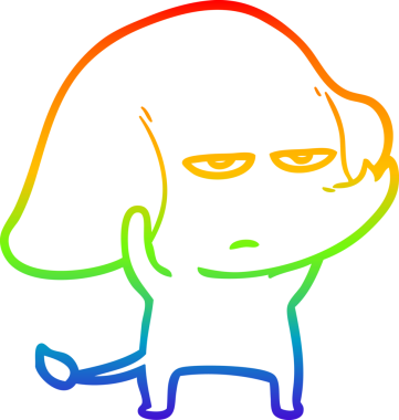 gökkuşağı gradyan çizimi bir insan tarafından çizilmiş bir karikatür fili