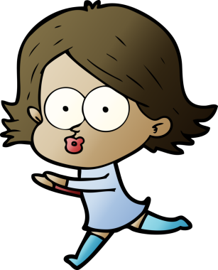 Çizgi film kızı somurtuyor bir insan tarafından