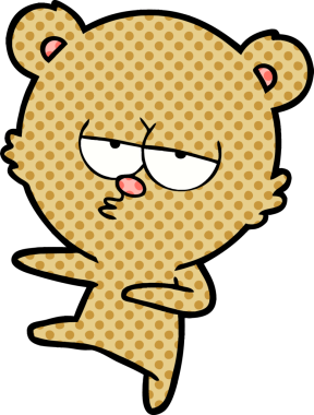 Bir insan tarafından çizilmiş sıkıcı ayı çizgi filmi.