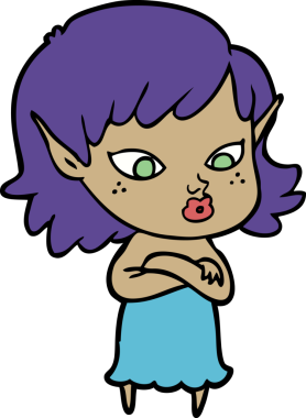 Bir insan tarafından çizilmiş güzel elf kızı.