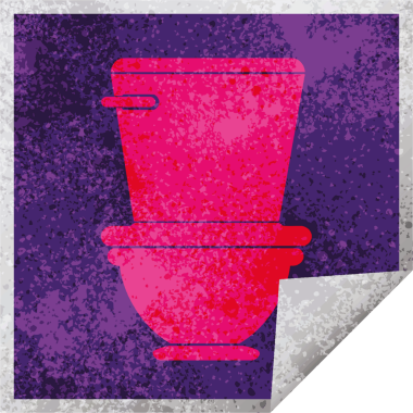 Bir insan tarafından çizilmiş tuvalet karesi çıkartma vektör illüstrasyonu