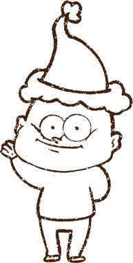 Bir insan tarafından çizilmiş Noel Adamı Kömürü