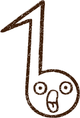 Bir insan tarafından çizilmiş müzikal defter kömürü çizimi