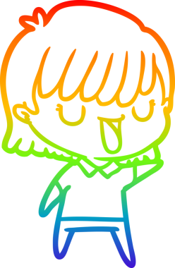 gökkuşağı gradyan çizimi bir insan tarafından çizilmiş bir karikatür kadın