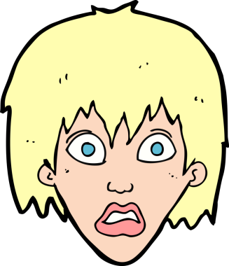 Bir insan tarafından çizilmiş korkmuş bir karikatür.