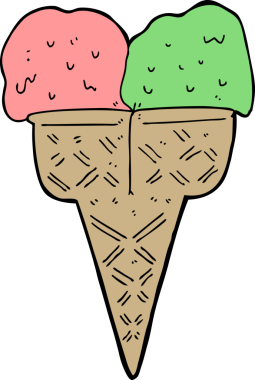 Bir insan tarafından çizilmiş karikatür dondurma.