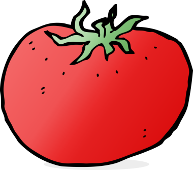 Bir insan tarafından çizilmiş domates çizgi filmi.