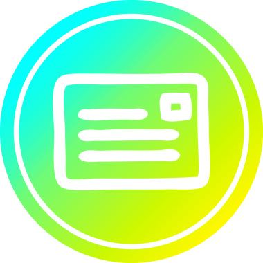 Zarf harfi dairesel simgesi, bir insan tarafından çizilen havalı gradyan bitiş