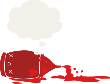 Düşünce baloncuklu bir çizgi film bir insan tarafından çizilmiş.