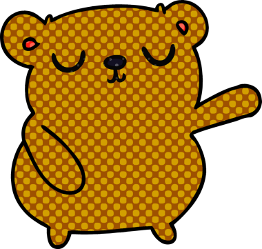 Bir insan tarafından çizilmiş şirin bir ayının serbest çizimi.