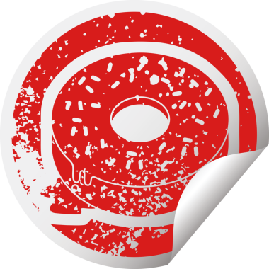 Bir insanın çizdiği lezzetli buzlu çöreğin sıkıntılı simgesi.