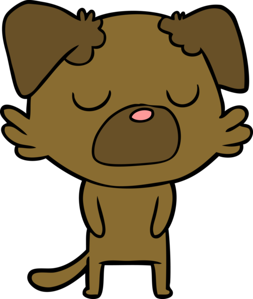 Bir insan tarafından çizilmiş çizgi film köpeği.