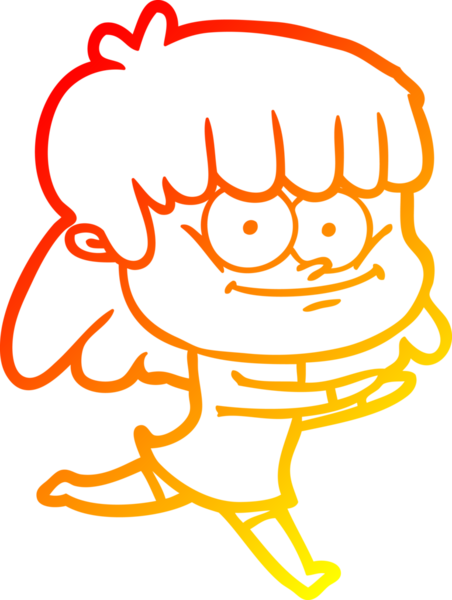 Bir insan tarafından çizilmiş gülümseyen bir karikatür çizimi