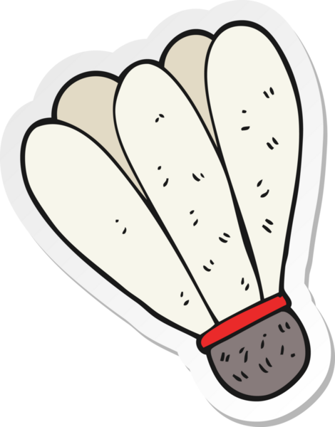 Bir insan tarafından çizilmiş badminton karikatür etiketi.