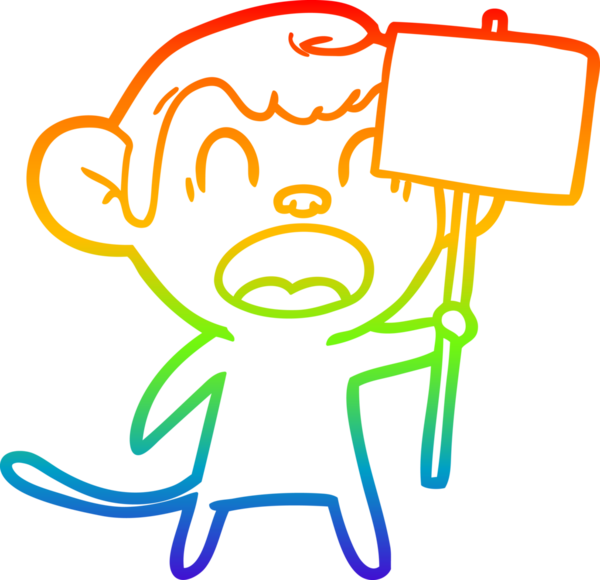 Bir insan tarafından çizilmiş bağıran çizgi film maymunu çizimi