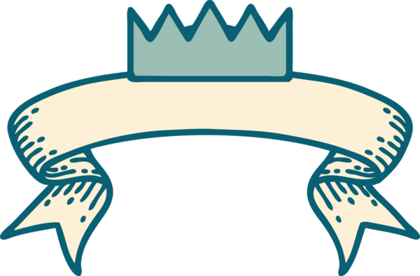 Bir insan tarafından çizilmiş geleneksel bir taç dövmesi.