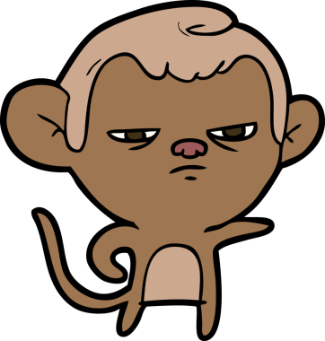 Bir insan tarafından çizilmiş çizgi maymun.