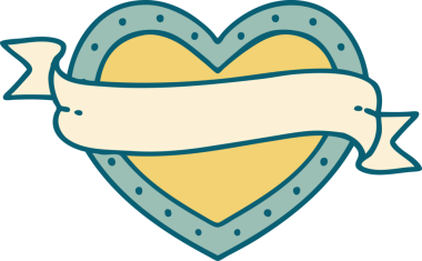 Bir insan tarafından çizilmiş kalp ve bayrağın ikonik dövme şekli