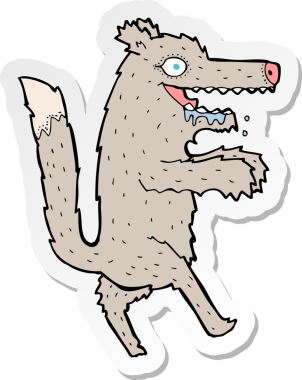 Bir insan tarafından çizilmiş bir karikatür çıkartması.