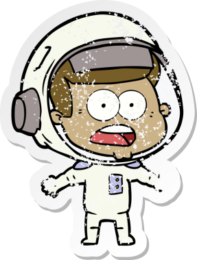 Bir karikatürün sıkıntılı çıkartması bir insan tarafından çizilmiş astronotu şaşırttı.