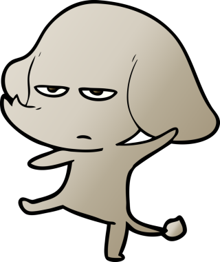 Bir insan tarafından çizilmiş kızgın bir fil.