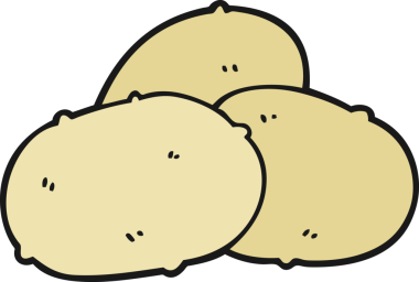 Bir insan tarafından çizilmiş patatesler.