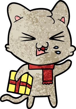 Bir insan tarafından çizilmiş kedi tıslaması.