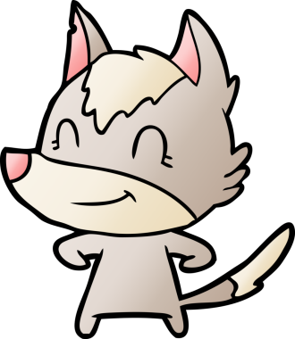 Bir insan tarafından çizilmiş dost canlısı bir kurt.