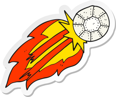 Bir insan tarafından çizilmiş futbol topunun çıkartması.