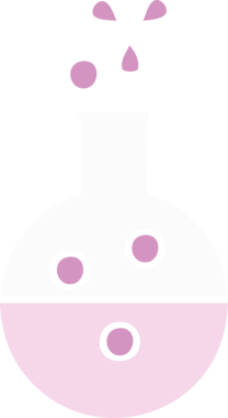 Bir insan tarafından çizilmiş bir kimya tüpünün düz renk retro karikatürü