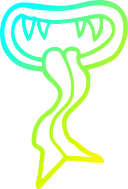 Bir insan tarafından çizilen cadılar bayramı ağzının soğuk çizgi çizimi.