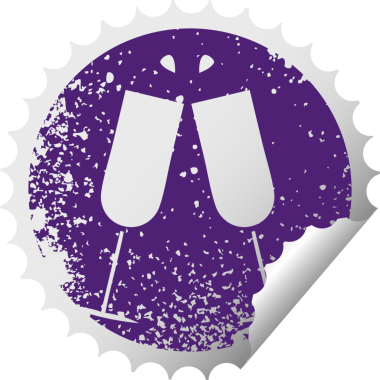 Bir insan tarafından çizilmiş şampanya kadehlerinin işaretli dairesel kabuk soyma sıkıntısı.