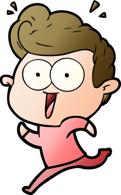 Bir insan tarafından çizilmiş heyecanlı bir çizgi film.