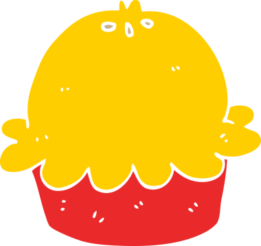 Bir insan tarafından çizilmiş düz renkli çizgi film turtası