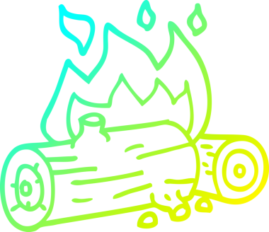 Bir insan tarafından çizilmiş bir çizgi filmin soğuk gradyan çizimi.