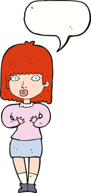 Bir insan tarafından çizilmiş konuşma balonuyla şok olmuş bir karikatür.