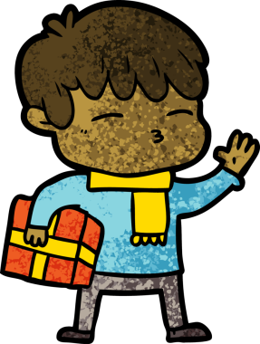 Bir insan tarafından çizilmiş meraklı bir çocuk.