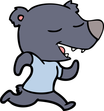 Bir insan tarafından çizilmiş çizgi film ayısı.