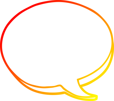 Bir insan tarafından çizilen kırmızı konuşma baloncuğunun sıcak çizgi çizimi