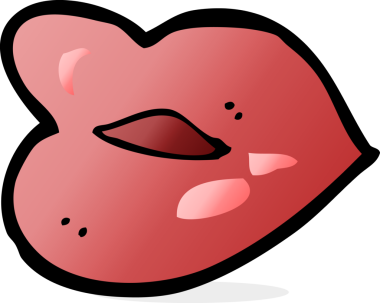 bir insan tarafından çizilmiş karikatür dudaklar