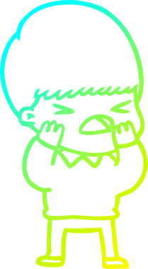 Bir insan tarafından çizilen bir çizgi filmin soğuk gradyan çizimi.