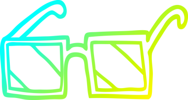 Bir insan tarafından çizilmiş karikatür kare güneş gözlüğü çizimi.