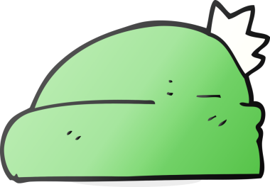 Bir insan tarafından çizilmiş serbest çizgi film şapkası.