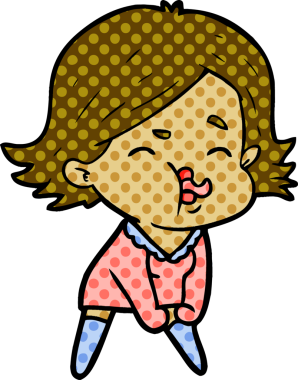 Bir insan tarafından çizilen karikatür kızı.