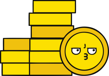 Bir insan tarafından çizilmiş sevimli bozuk para karikatürü.