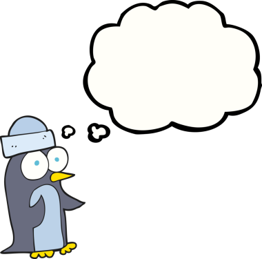 Bir insan tarafından çizilmiş serbest çizim baloncuk pengueni.