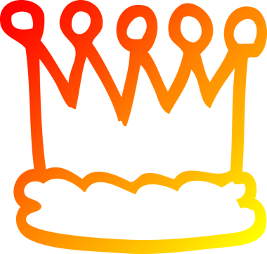 Bir insan tarafından çizilmiş bir karikatür tacının sıcak gradyan çizimi