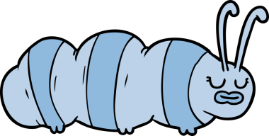 Bir insan tarafından çizilmiş komik çizgi film böceği.