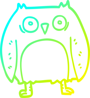 Bir insan tarafından çizilmiş komik bir baykuş çizimi.